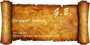 Gregor Bence névjegykártya
