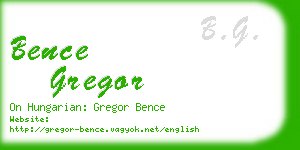 bence gregor business card